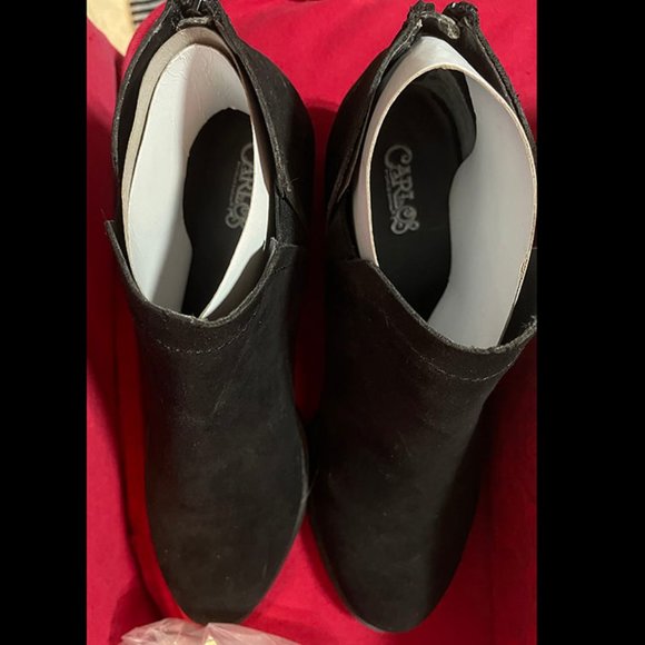 Carlos by Carlos Santana Black Bates 2 Faux Suede Ankle Boot 9/12 with Box - Picture 6 of 7